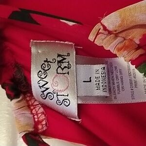 Sweet Storm red and floral ankle length summer dress